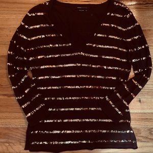BCBG Max Azria Sequin Stripe Sweater